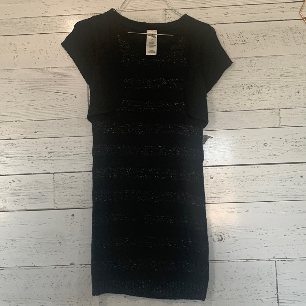 Rainbow Metallic Black Samantha Says Kids Dress Size 14